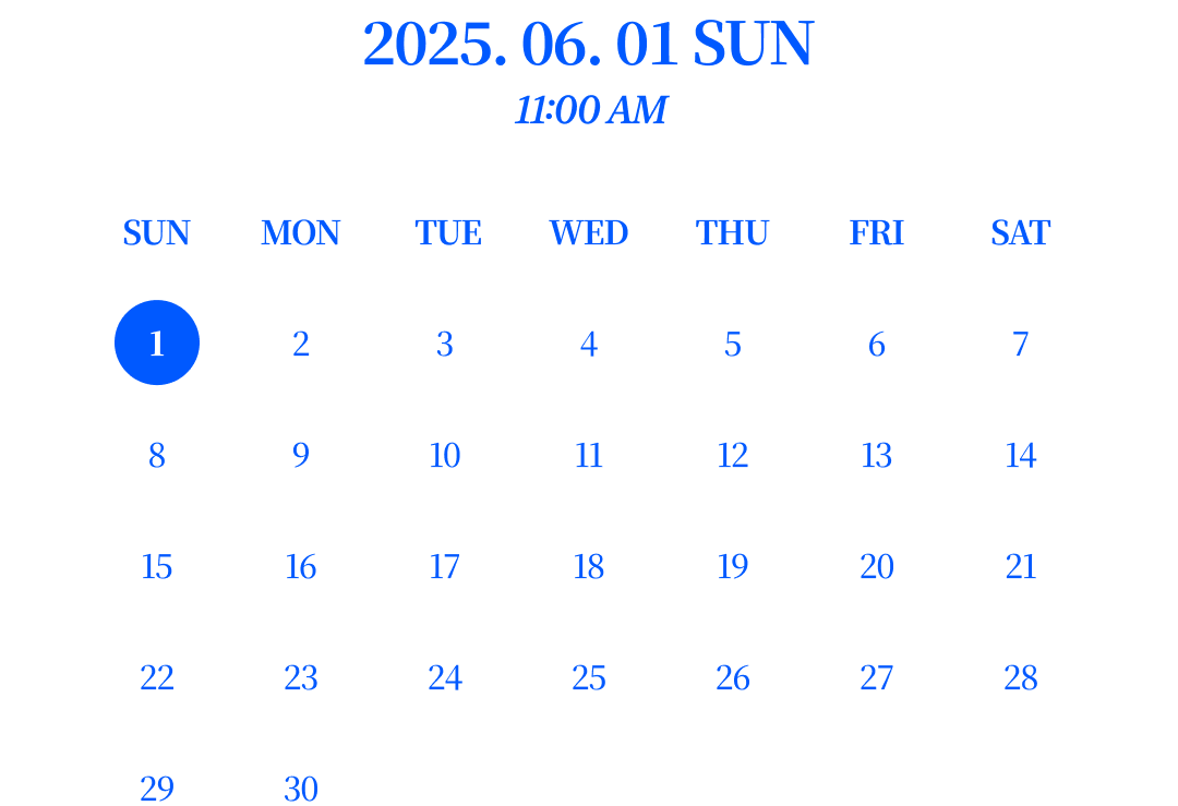 2025. 06. 01 SUN 11:00 AM